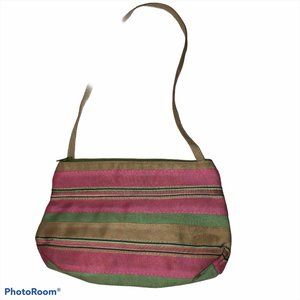 kemestry pink green silk grosgrain ribbon mini bag